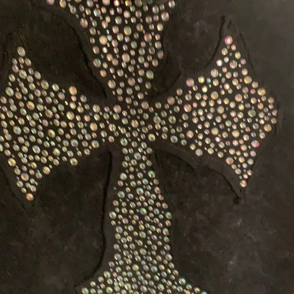 Black Rhinestone Cross Hoodie - Picture 2 of 4